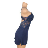 Plus Size Women's Sexy Lace Strap A-Line Short Nightdress