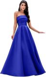 Women's Formal Party Strapless Gown Solid Color A-line Long Evening Gown（Processing time need 3-6 days）