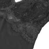 Plus Size Women's Sexy Lace Strap A-Line Short Nightdress