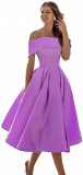 Women's Elegant Off-Shoulder Midi A-line Evening Gown（Processing time need 3-6 days）