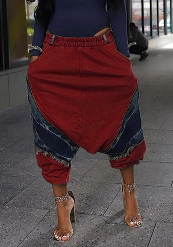 Women Summer Patchwork Denim Pant