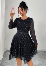 Women Bow Print Chiffon Dress Women Bow Print Chiffon Dress