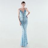 Women Sequined Mermaid Evening Dress
