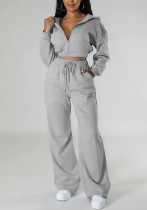 Women Hoodies Top and Casual Pants Two-piece Set
