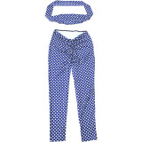 Women's Autumn Winter Fashion Sexy Strapless Tight Fitting Low Back Two Piece Pants Set