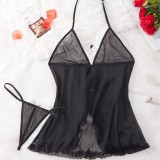 Women's Adult Christmas Lingerie Sexy Halter Slit Night Dress Set