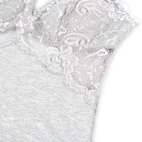 Plus Size Women's Sexy Lace Strap A-Line Short Nightdress