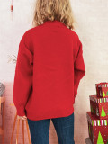 Women Autumn/Winter Christmas Patchwork Bear Sweater