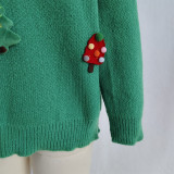 Women Autumn/Winter Christmas Patchwork Round Neck Sweater