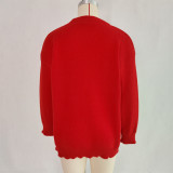 Women Autumn/Winter Christmas Patchwork Santa Claus Casual Knitting Sweater