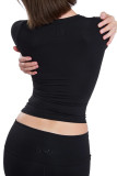 Women Solid Sexy Short-Sleeve Top and Pants Yoga Two-Piece Set