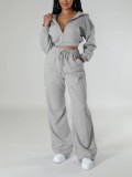 Women Hoodies Top and Casual Pants Two-piece Set