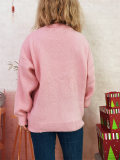 Women Autumn/Winter Christmas Patchwork Santa Claus Casual Knitting Sweater