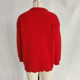 Women Autumn/Winter Christmas Patchwork Round Neck Sweater
