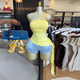 Women Autumn Halter Neck Strapless Irregular Shirt