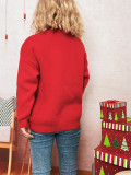 Women Color-blocked Casual Round Neck Christmas Tree Sweater