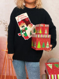 Women Autumn/Winter Christmas Color-blocked Casual Sweater