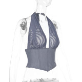 Women Spring Sexy Halter Neck Top