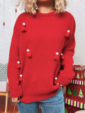 Women Christmas Knitting Round Neck Casual Sweater