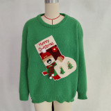 Women Autumn/Winter Christmas Color-blocked Casual Sweater