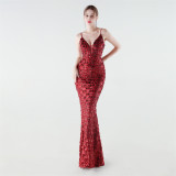 Women Sequined Mermaid Evening Dress