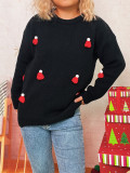 Women Christmas Knitting Round Neck Casual Sweater