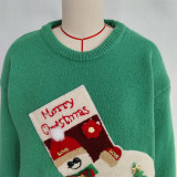 Women Autumn/Winter Christmas Color-blocked Casual Sweater