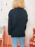 Women Autumn/Winter Christmas Patchwork Round Neck Sweater