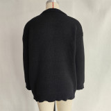Women Christmas Round Neck Patchwork Bow Sweater