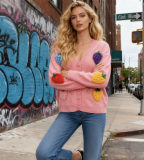 Women Autumn/Winter Strawberry Jacquard Casual Knitting Sweater