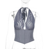 Women Spring Sexy Halter Neck Top