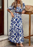 Elegant Lady's Summer Fashion Printed Casual Long Dress