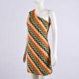 Sexy Women's Autumn & Winter Slash Shoulder Knitted  Bodycon Dress