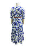 Elegant Lady's Summer Fashion Printed Casual Long Dress