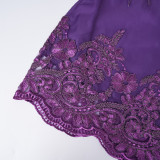 Plus Size African Women's Muslim Beaded Lace Robe Malay/Indonesian Dress with Headscarf