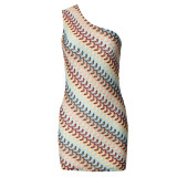 Sexy Women's Autumn & Winter Slash Shoulder Knitted  Bodycon Dress