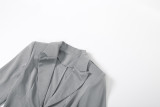Women's Autumn & Winter Chic Solid Deep V-Neck Slim Waist Slim Fit Blazer Dress