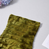 Women's Autumn Tie-Dye Strapless Low Back Slim Fitted Long Dress