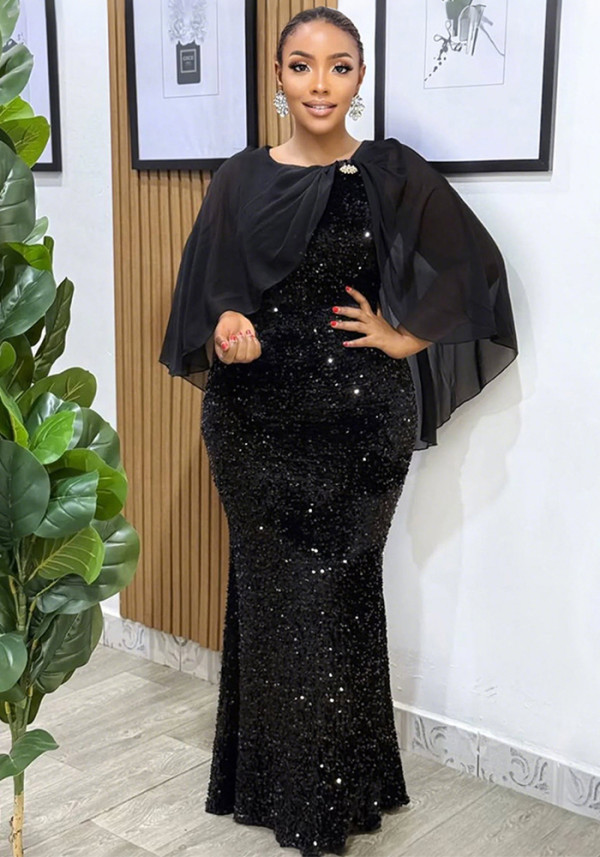 Sequin ChicFormal Party Maxi Evening Dress for Women