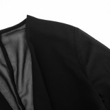 Women's Autumn & Winter Deep V Cowl Neck Chiffon Long-Sleeve Blouse