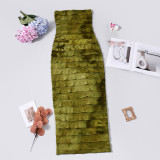 Women's Autumn Tie-Dye Strapless Low Back Slim Fitted Long Dress