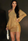 Women Autumn Sexy Slash Shoulder One-Shoulder Shiny Bodycon Dress