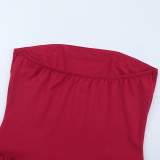 Women Autumn/Winter Long-Sleeved Strapless Off-Shoulder Dress