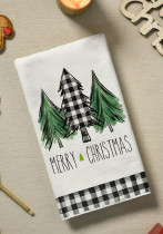 Christmas Truck Tree Plaid Print Dish Cloth Kitchen Towel