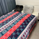 Christmas Holiday Blanket Flannel Print Shawl Sofa Throw