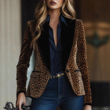Women Leopard Print Blazer