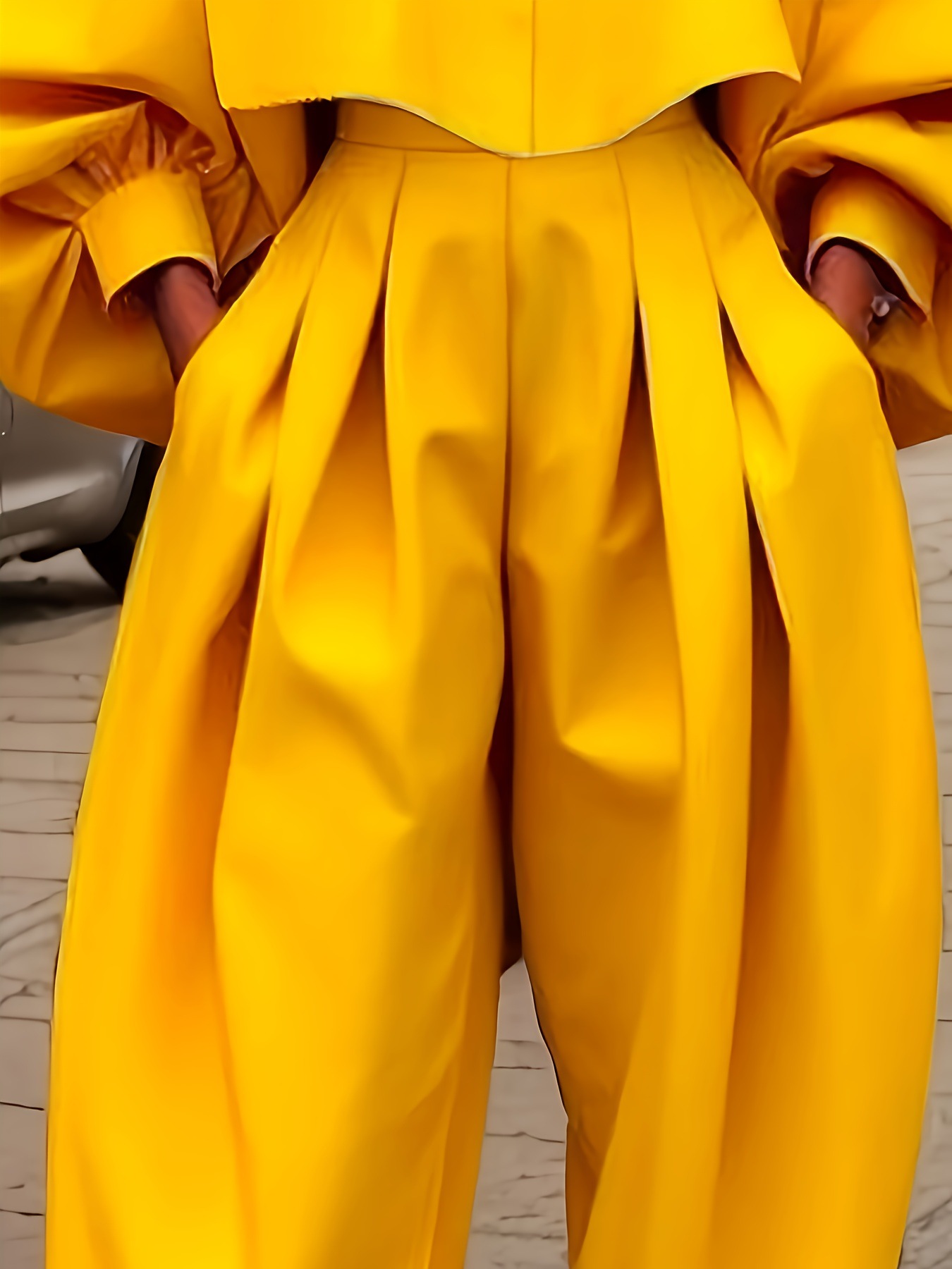 Women Irregular Long-Sleeved Top and Harem Pants Two-Piece Set