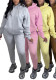 Women's Autumn Winter Sportswear Solid Color Two-Piece Fleece Hooded Jogging Set