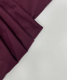 Women Autumn/Winter Solid V Neck Turndown Collar Pleated Blazer Dress