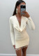 Women Halter Neck Sexy Fringe Autumn Long-Sleeved Bodycon Dress